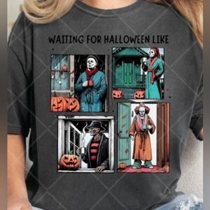 Black Halloween custom t shirt. waiting for Halloween like
